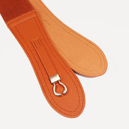 Ремень женский, ширина 6 см, на резинке, пряжка металл, цвет рыжий - Simaland фото 3