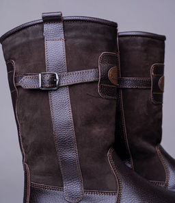 Монголки высокие коричневые, войлочная подошва - Мирунт фото 14