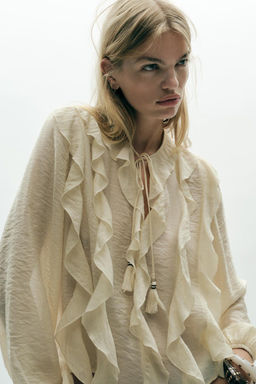 ROMANTIC RUFFLED BLOUSE - Zara фото 6