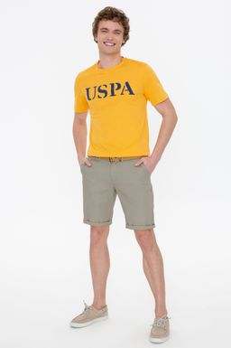 Мужская желтая футболка с круглым вырезом Basic - U.s. polo assn фото 5