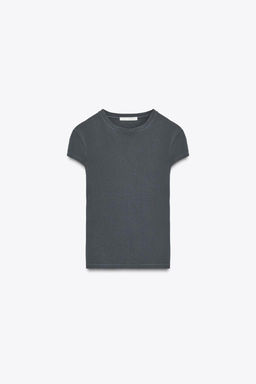 SLIM FIT SHORT SLEEVE T-SHIRT - Zara фото 31
