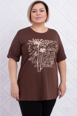 Арт. 3677 Футболка женская 50-58 (5 шт) Цвет:шоколад - Калинка фото 7