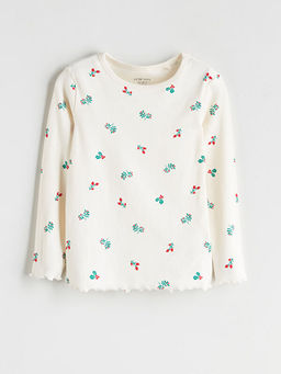 Bisiklet Yaka ?i?ekli K?z Bebek Pijama Tak?m? 2li