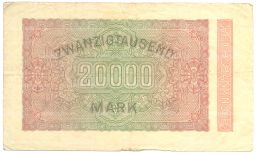 Банкнота 20000 марок 1923 года Германия
