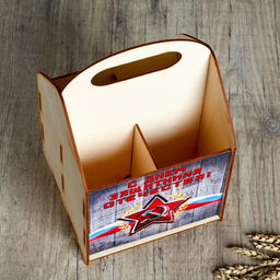 Ящик под пиво С Днём Защитника Отечества! триколор, звезда - Simaland фото 3