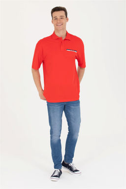 Мужская красная футболка-поло оверсайз - U.s. polo assn фото 4