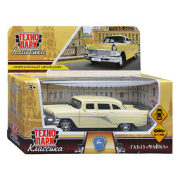 Машина металл ГАЗ-13 "Чайка" 12 см. (откр. двери, светло-желтый) инерц., в коробке