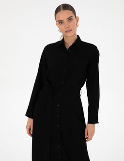 Siyah Comfort Fit Dokuma Elbise - Pierre cardin фото 2