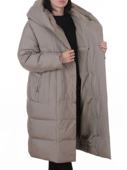 A625 GRAY/BEIGE Пальто зимнее женское (200 гр. био-пух)