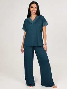 033 ДОМАШНИЙ КОСТЮМ ЖЕНСКИЙ (брюки) (Изумрудный)