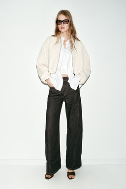 PUFF-SLEEVE JACKET WITH ZIP