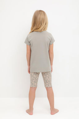 К 1647/пыльно-оливковый,полевые цветы пижама для дев