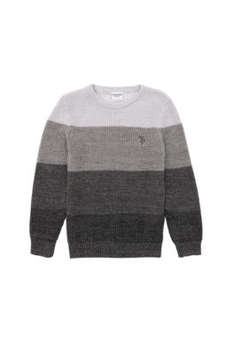 Меланжевый свитер антрацитового цвета для мальчика Неожиданная скидка в корзине