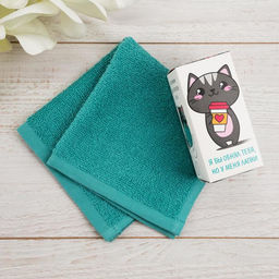 Цена за 2 шт. Полотенце махровое Этель. Я бы обнял тебя, 30?30 см, 100% хлопок, бирюзовое