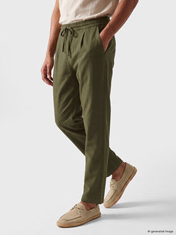 Regular Fit Keten Kar???ml? Erkek Pantolon