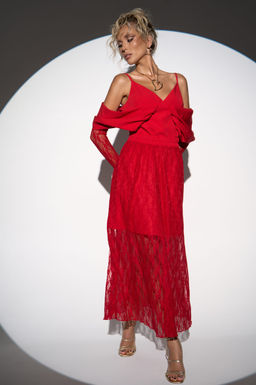 Кружевная юбка Пэрис (красный) - Эльза фото 18