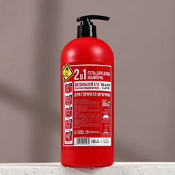 Гель для душа и шампунь для волос 2 в 1 Средство тушения, 1000 мл, HARD LINE