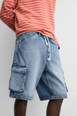 DENIM CARGO BERMUDA SHORTS - Zara фото 26