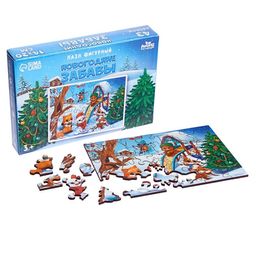 Пазл фигурный Новогодние забавы - Лесная мастерская фото 2