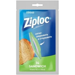 ZIPLOC зиппакеты д/бутербродов 14шт (срок до 12.08.2027)