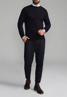 Джемпер мужской GREG G121-12-зигзаг D1 (синий/бордо)  фото 3