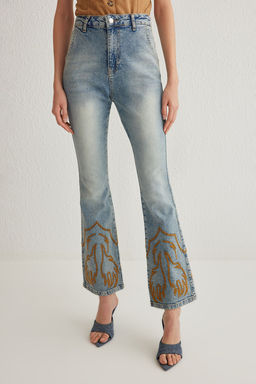 Mavi Nak?sl? Yuksek Bel Flare Jeans TWOSS25JE00011 - Trendyolmilla фото 3