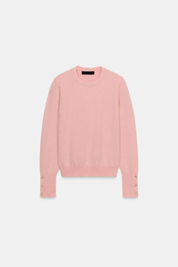 KNIT JUMPER WITH FLORAL BUTTONS - Zara фото 6