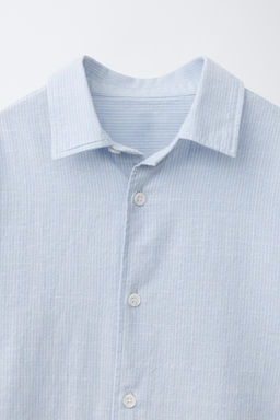 CAMISA ALGOD?N RAYAS / Azul - Zara фото 5