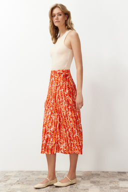 TRENDYOLMILLA Cok Renkli Cicek Desenli Viskon Kumasl? Midi Dokuma Etek TWOSS23ET00294 фото 3