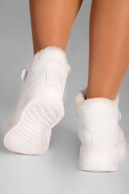 Кроссовки зимние высокие белые