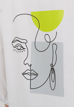 Блузка женская дл. рук. KATHARINA KROSS KK-B-003B-белый.принт-1  фото 4