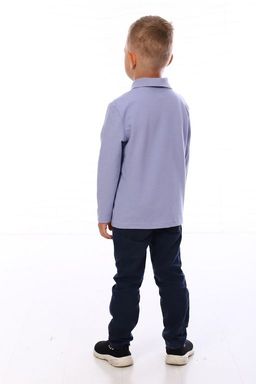 Ф027 Футболка Поло дл. рук. (серая) - Милаша фото 3