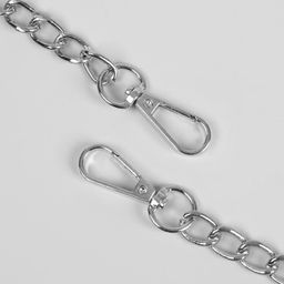 Ручка для сумки, с цепочками и карабинами, 120×1.8 см, коричневая