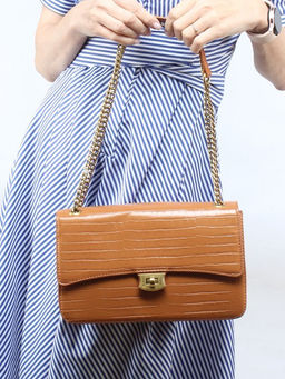 Сумка женская искусственная кожа DJ-7002-2-CARAMEL, 2отд, плечевой ремень (цепочка), карамель SALE 255996 - Adelia фото 10