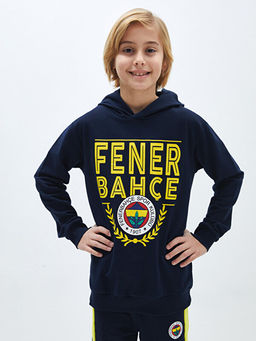 Fenerbah?e Bask?l? Uzun Kollu Erkek ?ocuk Hoodie