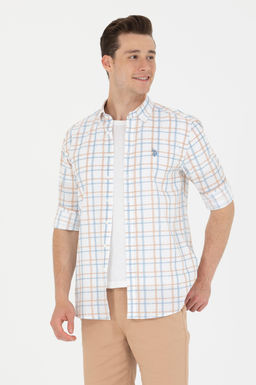 U. S. Polo Assn Мужская рубашка в клетку цвета экрю - U.s. polo assn фото 3