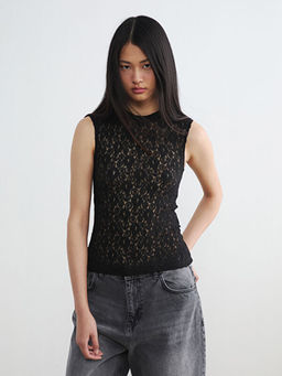 Bisiklet Yaka Dantelli Bluz