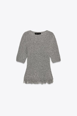 FITTED KNIT TOP WITH FRINGING - Zara фото 4