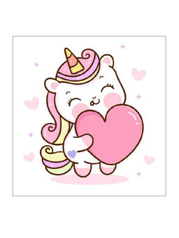 Алмазная мозаика без подрамника "Единорог с сердцем", 15х20 см