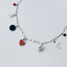 Колье на цепочке с Агатом, Говлитом и Яшмой 38/45 см