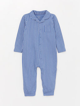 Bebe Yaka Uzun Kollu ?izgili Erkek Bebek Tulum