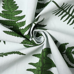 Шторы для кухни с подхватами Этель «Папоротник», 150×180 см - 2 шт., репс 220 г/м², 100% хл