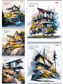 Цена за 3 шт. Тетрадь 48л. Remix ЭКОНОМ "Природная архитектура" клетка (48-3909) типогр. бумага