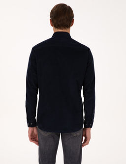 Lacivert Regular Fit Uzun Kollu G_mlek
