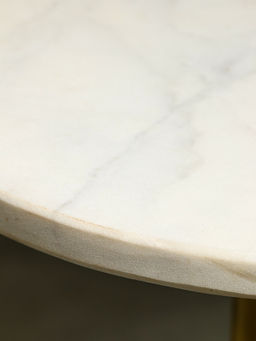 Столик кофейный, 30×30×55 см, манговое дерево, алюминий, мрамор