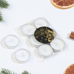 Цена за 3 шт. Набор свечей ароматических чайных 6 шт., ваниль «Новый год»