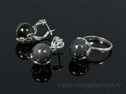 Кольцо Серьги с агатом размер 20