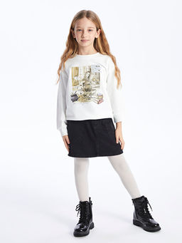 Bisiklet Yaka Harry Potter Bask?l? Uzun Kollu K?z ?ocuk Sweatshirt