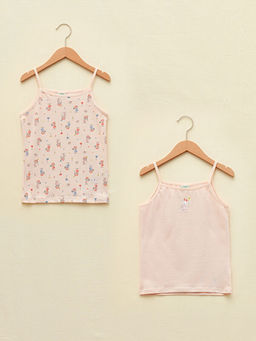 Kare Yaka Bask?l? Ask?l? K?z ?ocuk Atlet 2li