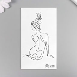 Цена за 6 шт. Переводная тату на тело чёрная Контур. Силуэт девушки, 6?10.5 см